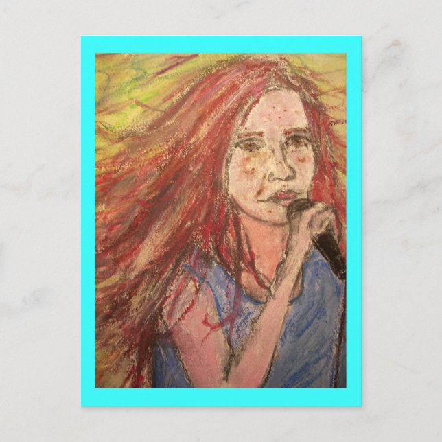 Cooles Rocker Song Girl Postkarte (Vorderseite)