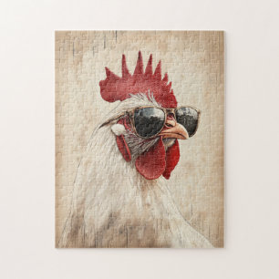 Cooles Rooster in Sonnenbrillen Illustration Puzzle