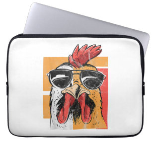 Cooles Rooster-Tragen einer Sonnenbrille Retro Vin Laptopschutzhülle