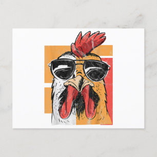 Cooles Rooster-Tragen einer Sonnenbrille Retro Vin Postkarte