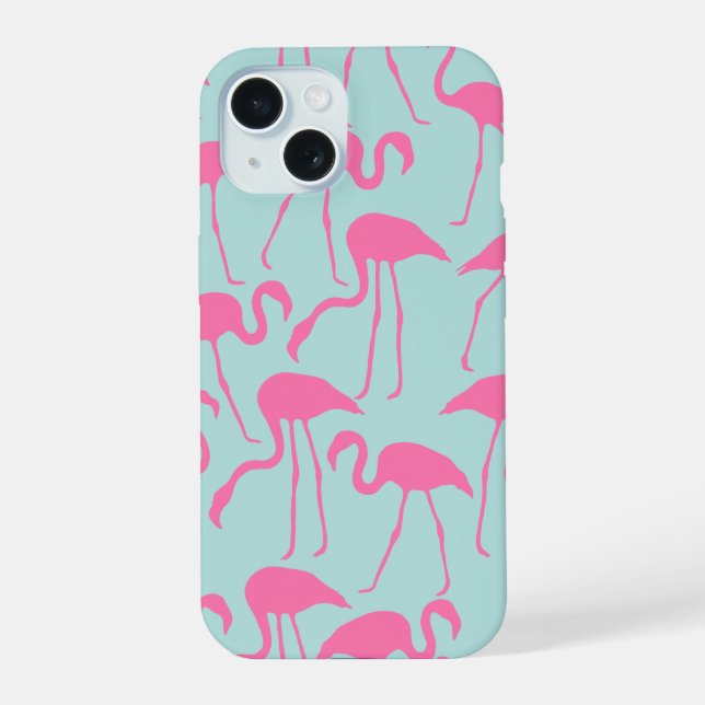 Cooles rosa Flamingo-Muster iPhone 15 Hülle (Rückseite)
