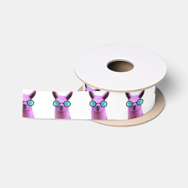 Cooles rosa Lama! Satinband (Spule)
