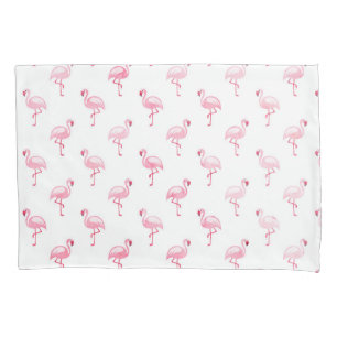 Cooles rosa tropisches Flamingo-Muster auf Weiß Kissenbezug