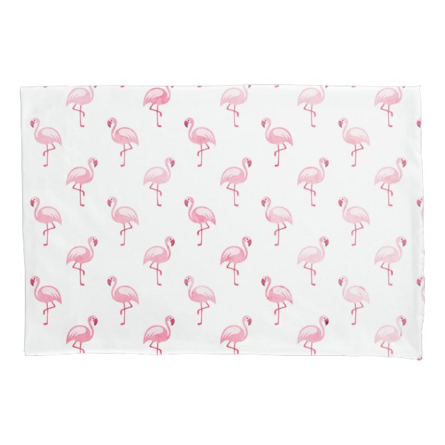 Cooles rosa tropisches Flamingo-Muster in Weiß Kissenbezug (Vorderseite)