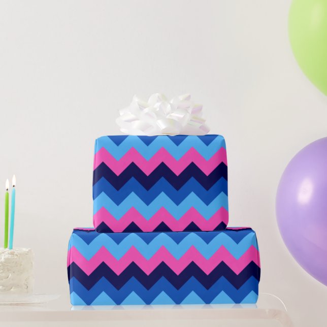 Cooles, rosa Zickzack Musterpapier Geschenkpapier (Partygeschenke)