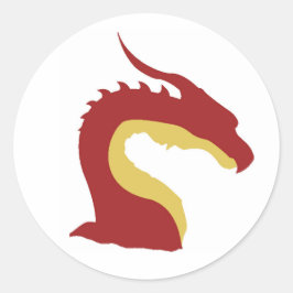 Cooles Rot-Gelb-Fantasieemblem Runder Aufkleber