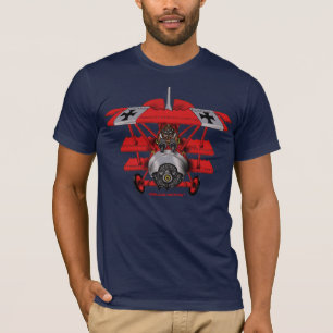 Cooles rotes Baron-Flugzeug T-Shirt-Design T-Shirt