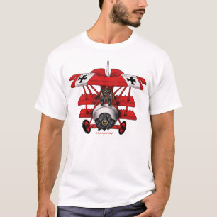 Cooles rotes Baron-Flugzeug T-Shirt-Design T-Shirt