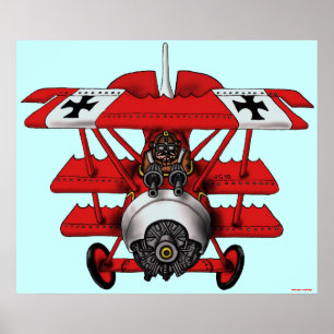 Cooles rotes Flugzeug-Poster-Design Poster
