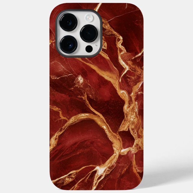 Cooles Rotes Gold-Marmor Case-Mate iPhone Hülle (Rückseite)