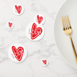 Cooles Rotes Herz mit LIEBE Konfetti
