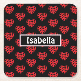 Cooles Rotes Herz Rechteckiger Pappuntersetzer