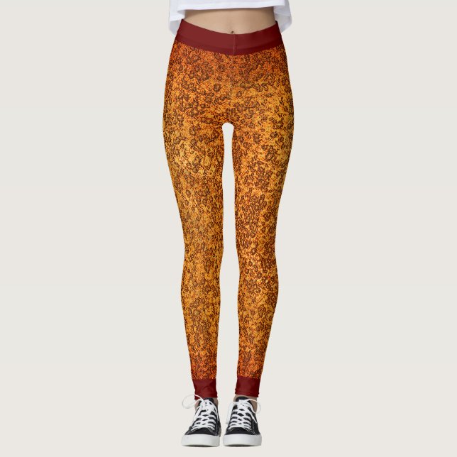 Cooles rotes Muster Leggings (Vorderseite)