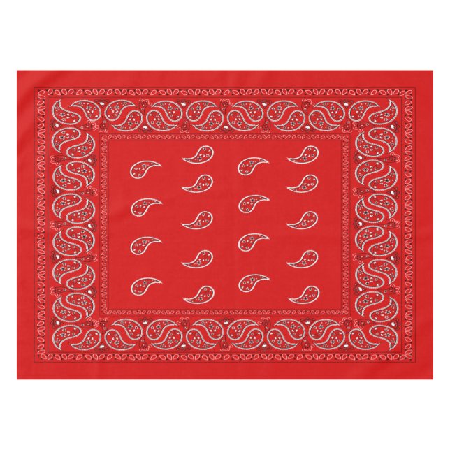 Cooles rotes Paisley Tischdecke (Vorderseite (Horizontal))