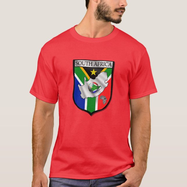 Cooles rotes Südafrika-Fußballfan-Shirt T-Shirt (Vorderseite)