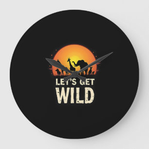Cooles Safari-Design für Männer Frauen Kinder Safa Große Wanduhr
