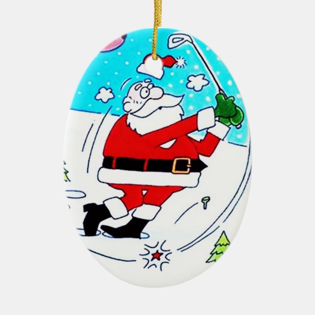 ***COOLES SANTA-GOLFEN*** KERAMIK ORNAMENT (Vorne)