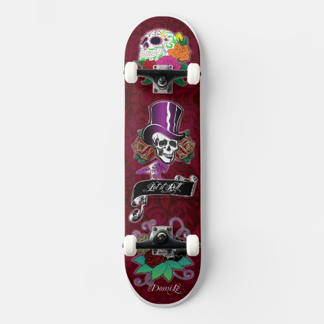Cooles Schädel-Trio Skateboard (Vorderseite)