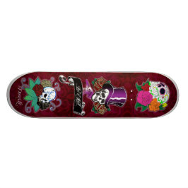 Cooles Schädel-Trio Skateboard