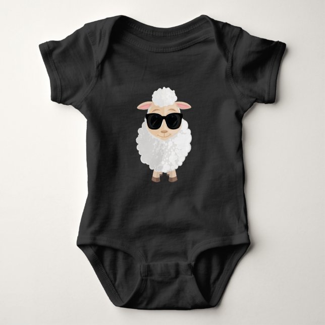 Cooles Schaf Baby Strampler (Vorderseite)