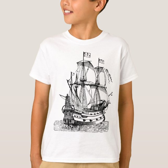 Cooles Schiff der alten Piraten T-Shirt (Vorderseite)
