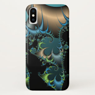 Cooles Schwarz-Blau-Fraktal Case-Mate iPhone Hülle