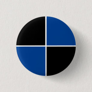 Cooles Schwarz-Blau-Quadratzmuster Button
