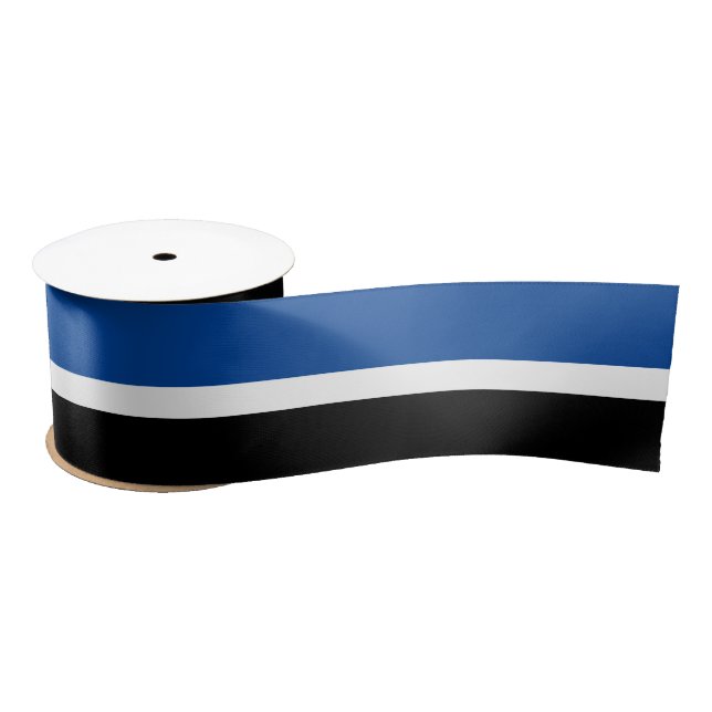 Cooles Schwarz-Blau-Quadratzmuster Satinband (Spule)