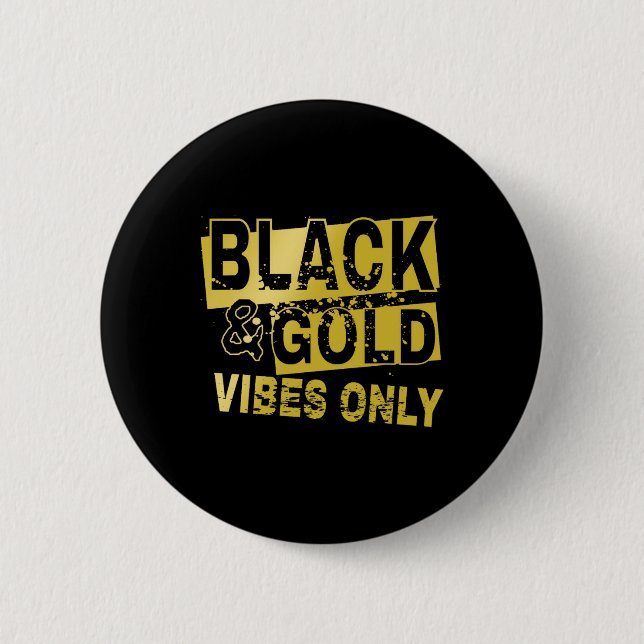 Cooles Schwarz-Gold-Design Button (Vorderseite)