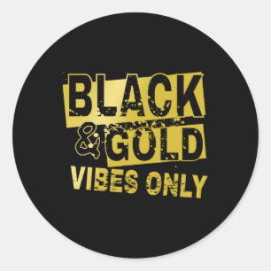 Cooles Schwarz-Gold-Design Runder Aufkleber
