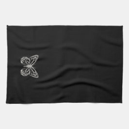 Cooles Schwarz-Silber-Schmetterlingshandtuch Handtuch