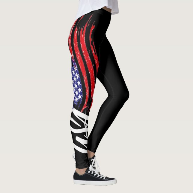 cooles Schwarz-usa-amerikanisches Fahnenmuster sex Leggings (Rechts)