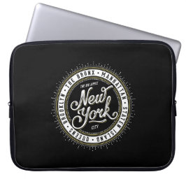 Cooles Schwarz-Weiß-Logo New York Laptopschutzhülle