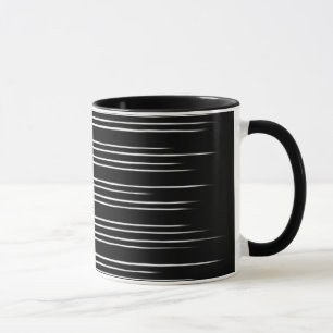 Cooles Schwarz-Weiß-Streifenmuster Tasse