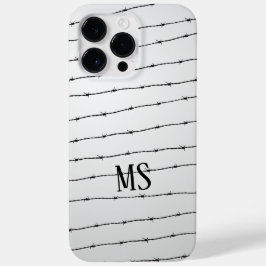 Cooles schwarz-weißes Stacheldraht Monogram Case-Mate iPhone 14 Pro Max Hülle