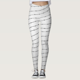 Cooles schwarz-weißes Stacheldraht Monogram Leggings