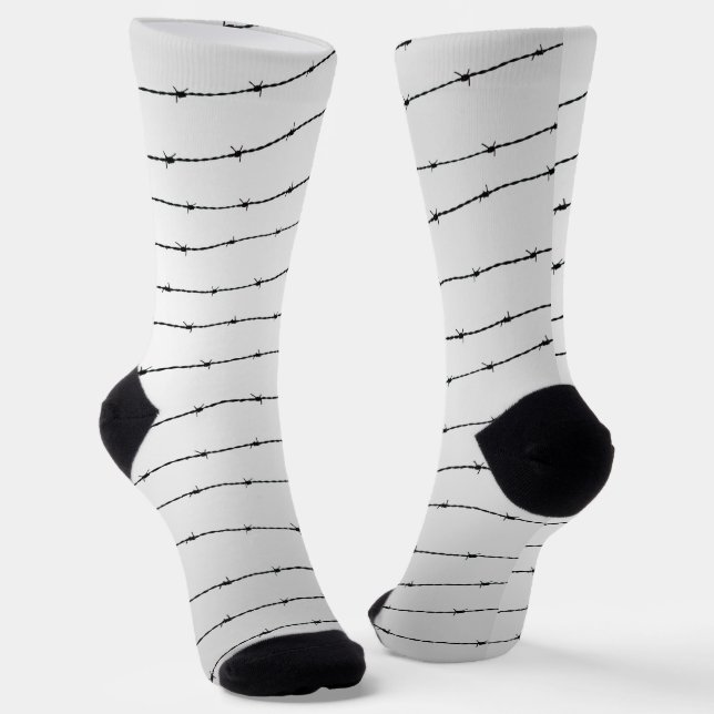 Cooles schwarz-weißes Stacheldraht Socken (Gewinkelt)