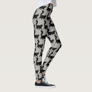 Cooles Schwarze-Katzen-Muster  Langhaarige Schwarz Leggings
