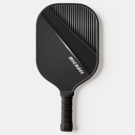 Cooles schwarzes abstraktes Monogramm Name Pickleball Schläger