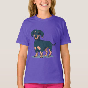 Cooles schwarzes Dachshund-Hund-Design T-Shirt
