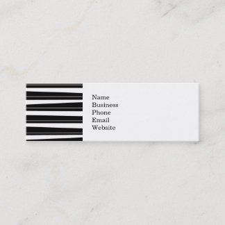 Cooles Schwarzweiss-Muster-ungleiche Streifen Mini Visitenkarte