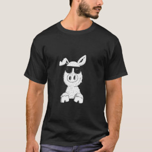 Cooles Schwein mit Sonnenbrille Lustiges Bauernhof T-Shirt
