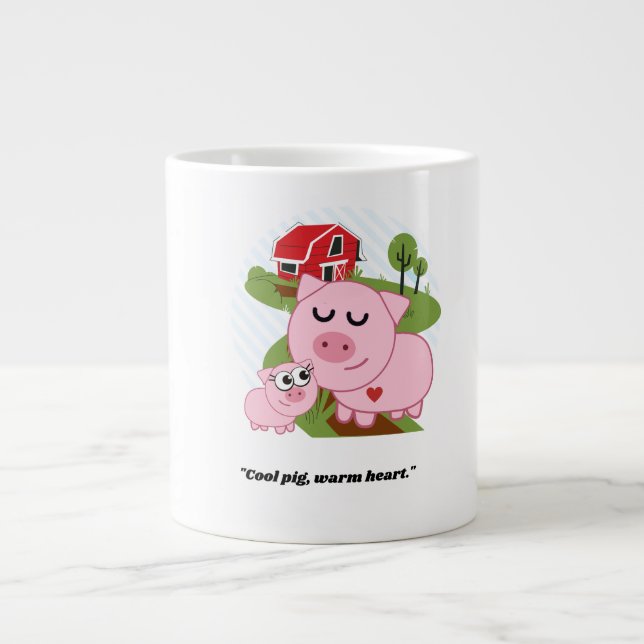 Cooles Schwein Warmes Herz Jumbo-Tasse (Vorderseite)