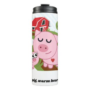 Cooles Schwein Warmes Herz Thermosbecher