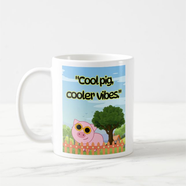 cooles Schweineziffer Kaffeetasse (Links)