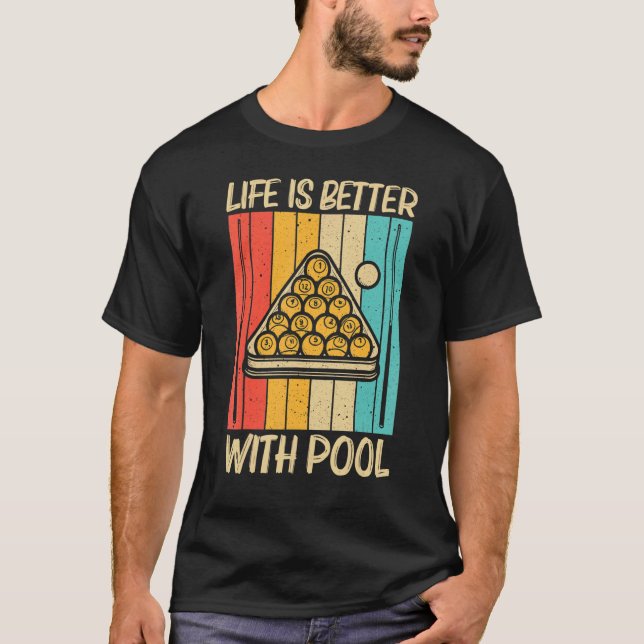Cooles Schwimmbad für Damen Snooker Billard 8 Ball T-Shirt (Vorderseite)