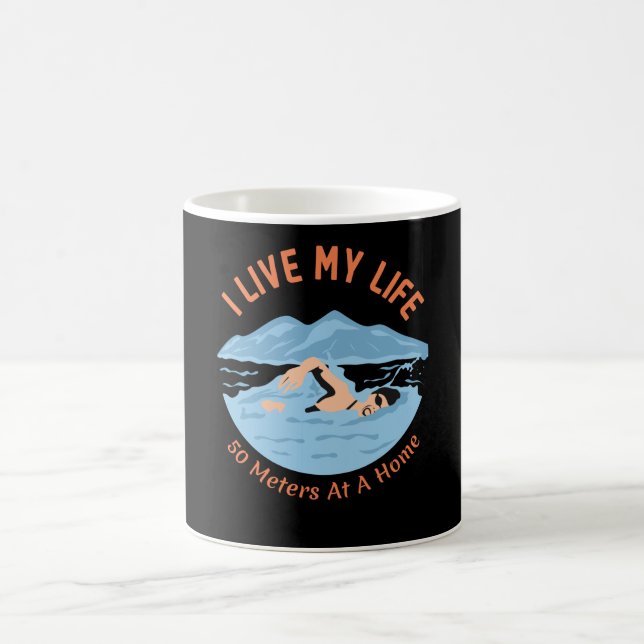 Cooles Schwimmdesign - Ich lebe mein Leben Kaffeetasse (Mittel)