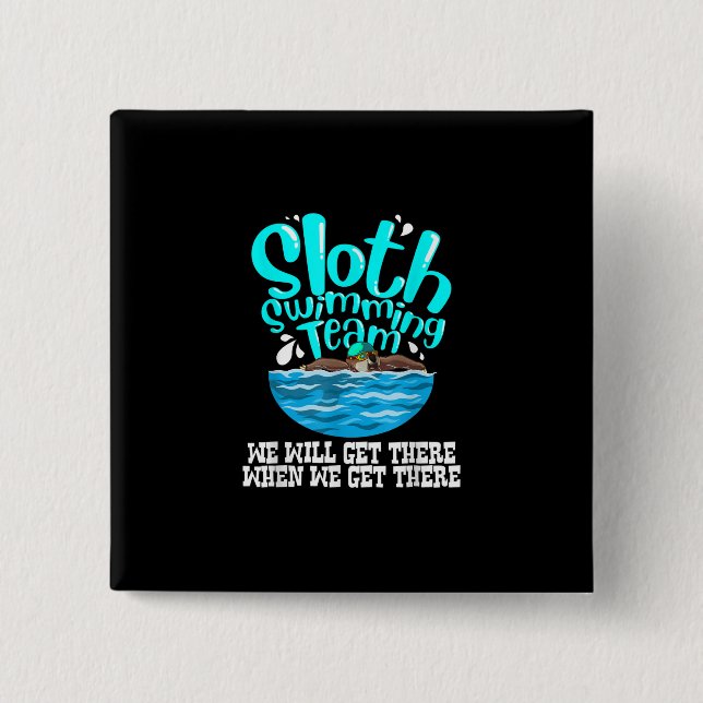 Cooles Schwimmteam Funny Animal Swimmer Button (Vorderseite)