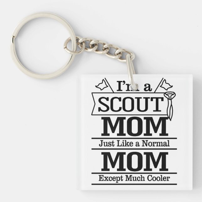 Cooles Scout-Mama-Foto Schlüsselanhänger (Vorderseite)