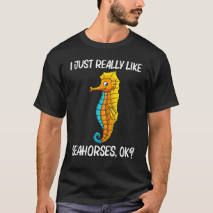 Cooles Seepferd für Männer Fische im Ozean T-Shirt